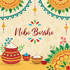 Shuvo Noboborso with beautiful background