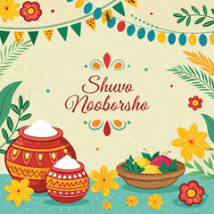 Shuvo Noboborso with beautiful background