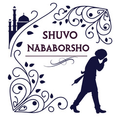 Shuvo Noboborso with beautiful background