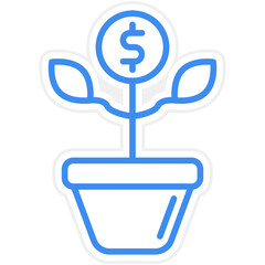 Money Growth Icon Style