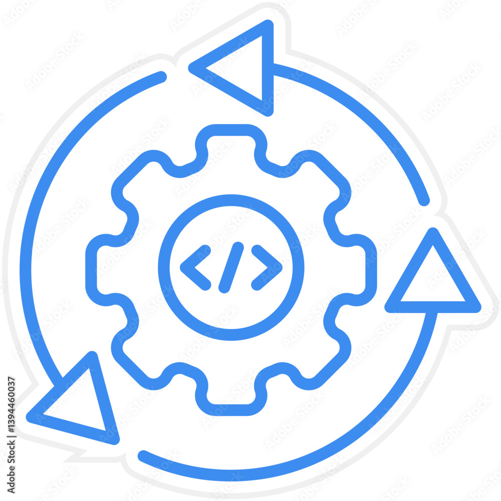 Poster continuous integration icon style