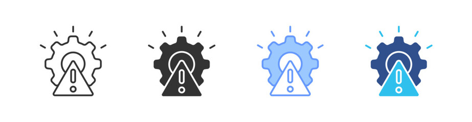 Mitigation Multi Style Icon Set Vector 