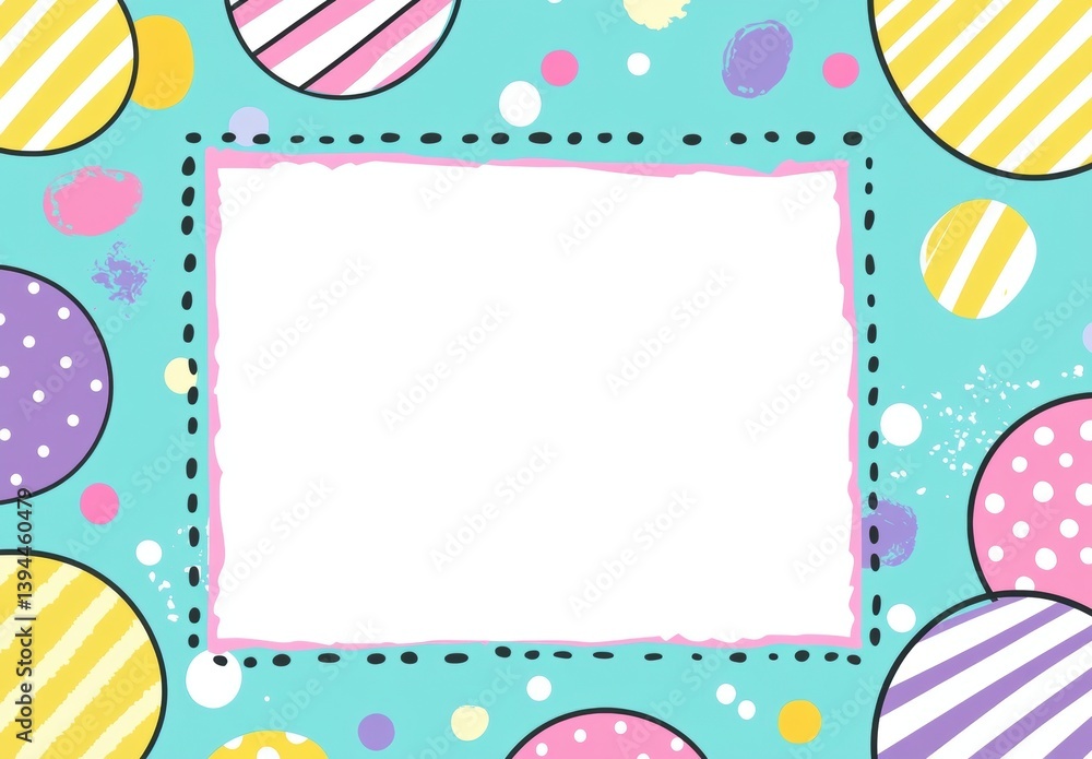 Aufkleber colorful circles and frame pattern