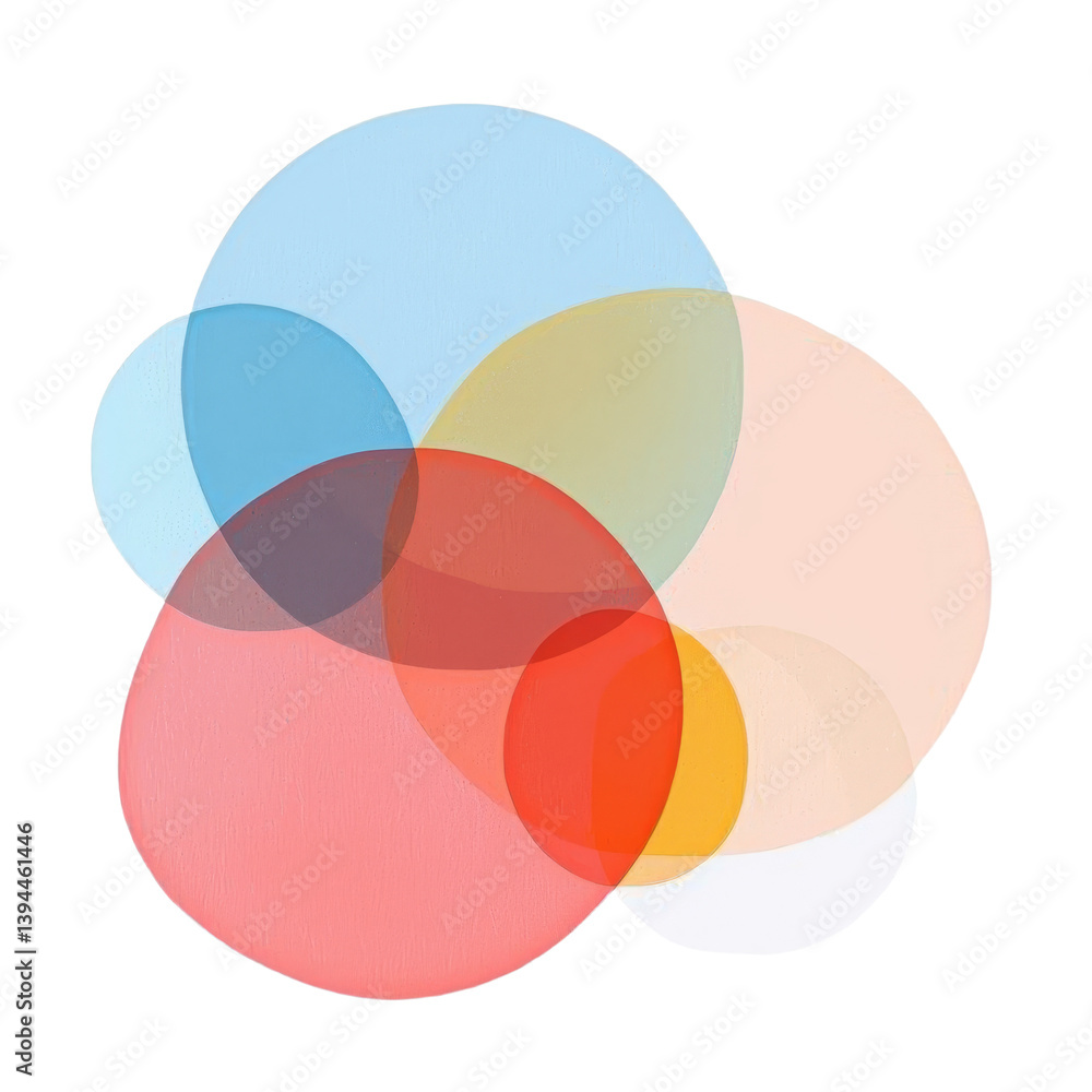 Poster creative design featuring isolated minimalist mockups with soft circular shapes in various colors an