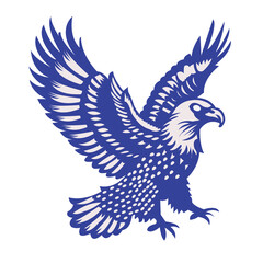 Eagle Illustration with Spread Wings – Stylized Bird of Prey Vector Design