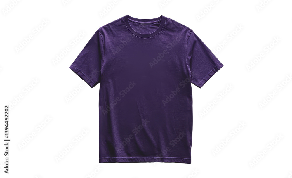 Aufkleber minimalist isolated t-shirt mockup showcasing a solid purple color in a simple layout for design pre