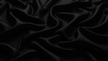 Obraz premium Luxury Black Silk Fabric Drapes with Shadow Play