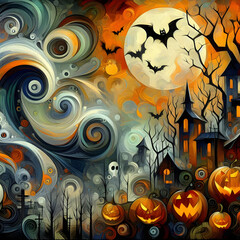 halloween background with pumpkins