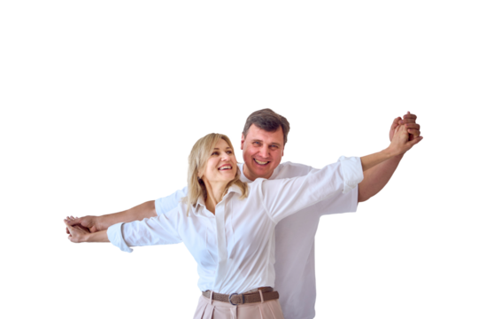 portrait of a beautiful middle-aged couple png, isolated,