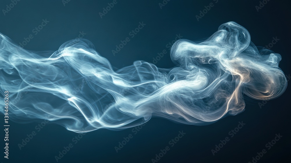 Poster ethereal wisps of smoke dance gracefully against a dark backdrop, creating a captivating and abstrac