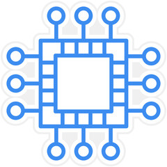 Fototapeta premium Microchip Icon Style
