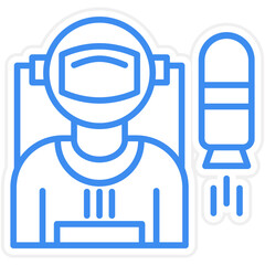 Astronaut Flying Icon Style