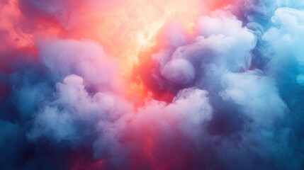 A vibrant swirl of colorful clouds, blending hues of pink, blue, and white, creating a dreamy and ethereal atmosphere.