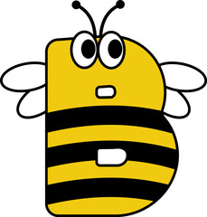 Bee Letter Vector Element Alphabet B