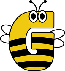 Bee Letter Vector Element Alphabet G