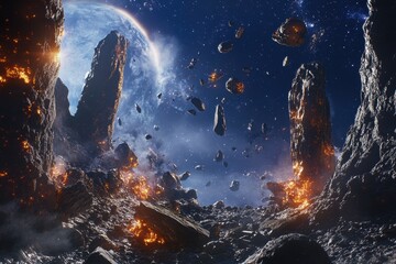 Asteroid impact, space disaster
