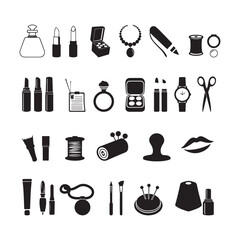 Fototapeta premium cosmetics and beauty item vector set