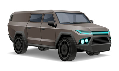 off road car to overcome restrictions and perform special tasks vector illustration vector illustration isolated on white background