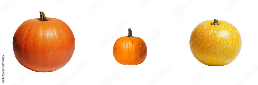 Poster Isolated minimalist mockups featuring pumpkins of various sizes in a simple studio setting