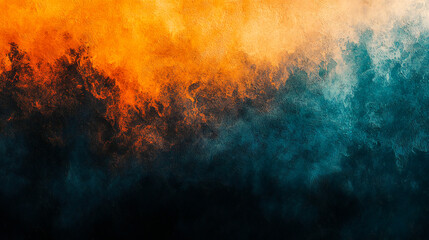 Fototapeta premium Teal orange black color gradient background, grainy texture effect, poster banner landing page backdrop design