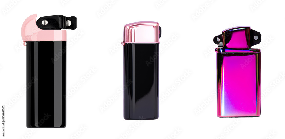 Aufkleber Minimalist mockups of three unique lighter designs showcasing sleek and modern elements without any distractions