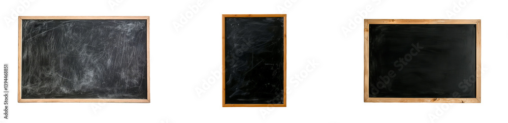Poster minimalist collection of isolated blackboards with wooden frames suitable for educational and decora