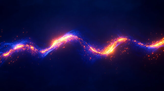 Glowing neon streaks on a deep navy background, Electric vibrancy with futuristic elegance, Modern minimalist style