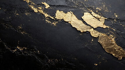 Irregular gold foil accents on a matte black canvas, Subtle shimmer with artistic contrast, Luxe minimalist style