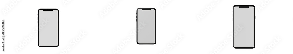 Poster Isolated minimalist mockups of mobile devices showcasing clean design elements and empty screens for presentation and marketing purposes