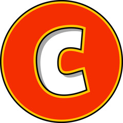 Circle Cut Letter Vector Element Alphabet C