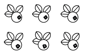 bilberry line art symbolizing natural beauty and pur.