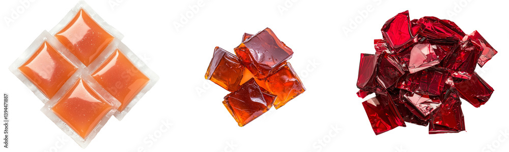 Aufkleber unique isolated minimalist mockups of colorful jelly candies arranged in various configurations on a