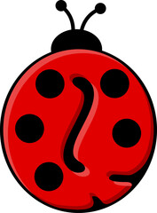 Ladybug Letter Vector Element Alphabet Q