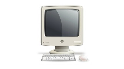 Fototapeta premium A simple vector image of a desktop computer icon on a white background.