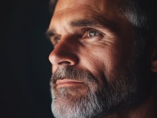 Obraz premium Thoughtful man looks off into distance