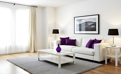 High-Detail Digital Painting of Cozy Organic Living Room with Warm Light