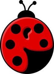 Ladybug Letter Vector Element Alphabet P