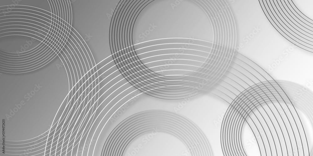 Poster abstract white glowing geometric lines on gray background. white geometric abstract background overl