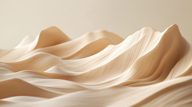 Fototapeta Sculpted sand wave formations on a muted desert beige surface, Natural curves creating elegant textures, Organic minimalist style