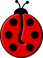 Ladybug Letter Vector Element Alphabet U