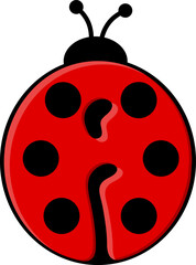 Ladybug Letter Vector Element Alphabet A