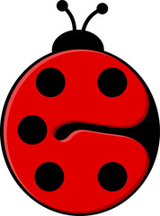 Ladybug Letter Vector Element Alphabet C