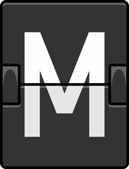 Flip Board Letter Vector Element Alphabet M