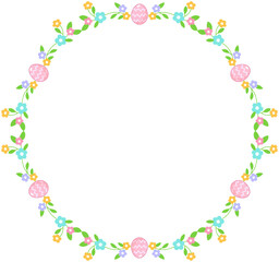 Fototapeta premium Easter Egg Floral Wreath Frame 