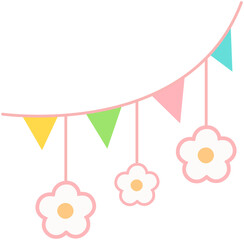 Rainbow Bunting with Flower Decoration 