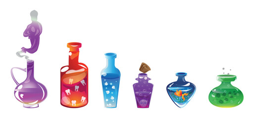 Set of magic potions