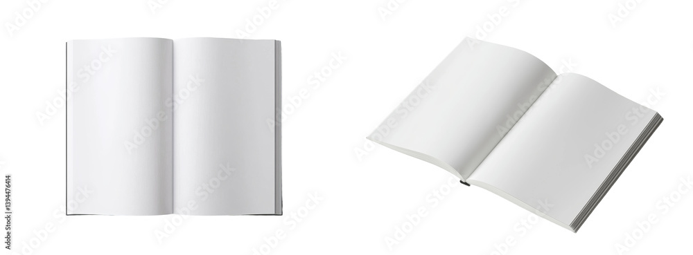 Fototapete minimalist isolated mockups of blank open books showcasing clean and neat design suitable for presen
