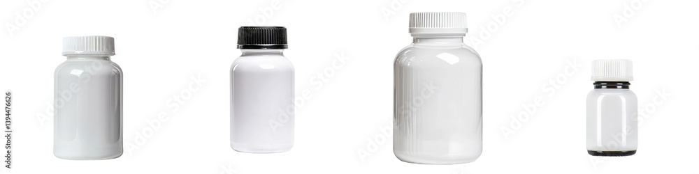 Leinwandbilder minimalist isolated mockups of various white bottles in different sizes and designs for product pres