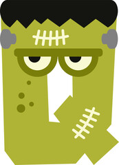 Frankenstein Letter Vector Element Alphabet Q