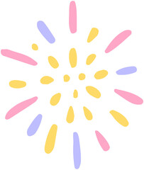 Colorful Fireworks Hand Drawn Doodle